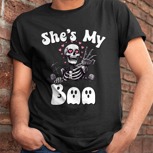 Hallowen Shirts for Family, Funny hallowen shirts, Hallowen Unisex T-Shirt/Hoodie/Sweatshirt HLT00 - She's My Boo Matching Halloween Pajama Couples He's My Boo T-Shirt