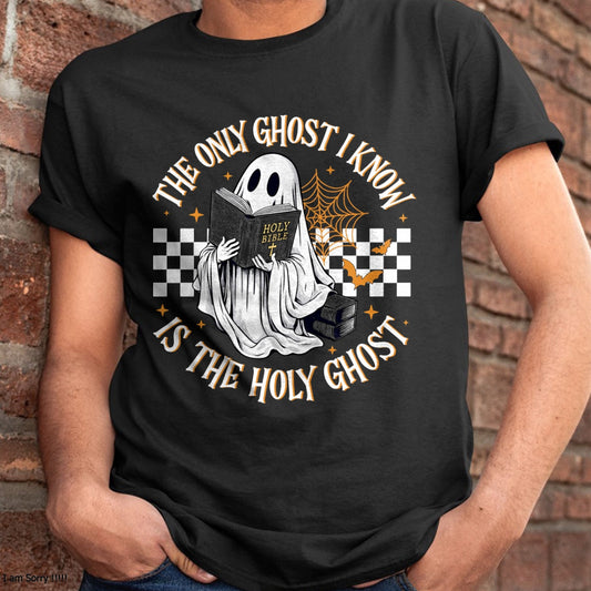 Hallowen Shirts for Family, Funny hallowen shirts, Hallowen Unisex T-Shirt/Hoodie/Sweatshirt HLT00 - The Only Ghost I Know Is The Holy Ghost Boo Bible Halloween Long Sleeve T-Shirt