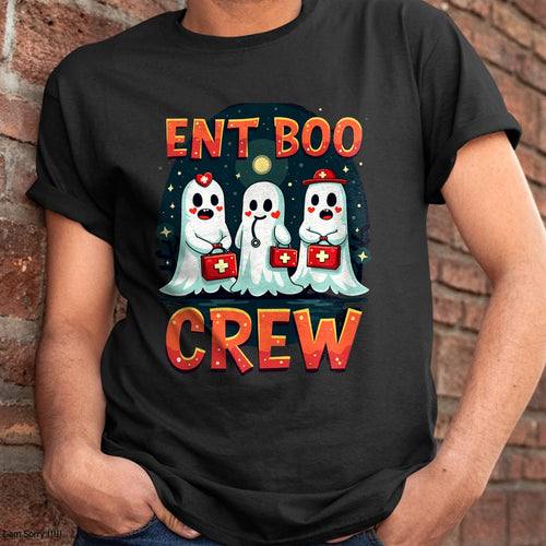 Hallowen Shirts for Family, Funny hallowen shirts, Hallowen Unisex T-Shirt/Hoodie/Sweatshirt HLT00 - Spooky Ent Boo Crew Halloween Ent Nurse Practitioner T-Shirt