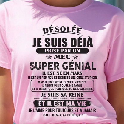 Mars – Petit ami incroyable né en mars – Cadeau spécial pour votre petite amie – Fr03 (SKU07-170-03)