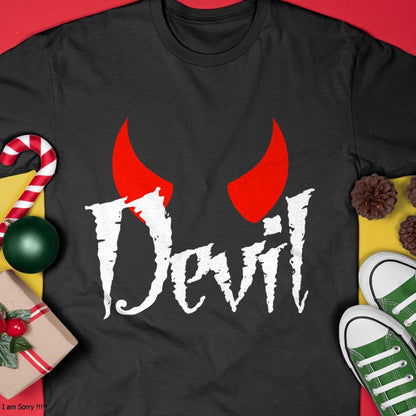 Hallowen Shirts for Family, Funny hallowen shirts, Hallowen Unisex T-Shirt/Hoodie/Sweatshirt HLT00 - Devil Halloween Matching Couple Girlfriend T-Shirt