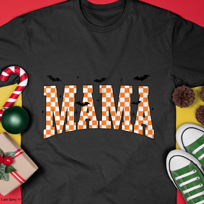 Hallowen Shirts for Family, Funny hallowen shirts, Hallowen Unisex T-Shirt/Hoodie/Sweatshirt HLT00 - Checkerboard Mama With Spider Halloween Mama Spooky Vibes T-Shirt
