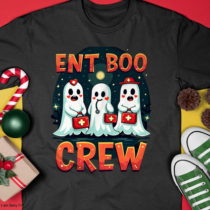 Hallowen Shirts for Family, Funny hallowen shirts, Hallowen Unisex T-Shirt/Hoodie/Sweatshirt HLT00 - Spooky Ent Boo Crew Halloween Ent Nurse Practitioner T-Shirt