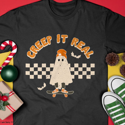 Hallowen Shirts for Family, Funny hallowen shirts, Hallowen Unisex T-Shirt/Hoodie/Sweatshirt HLT00 - Retro Halloween Creep it Real Vintage Ghost Halloween T-Shirt