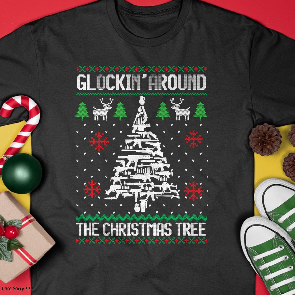 Christmas Shirts for Family, Funny christmas shirts, Christmas Unisex T-Shirt/Hoodie/Sweatshirt HLT00 - Funny Guns Ugly Christmas Sweaters for Gun Lovers Men Women T-Shirt