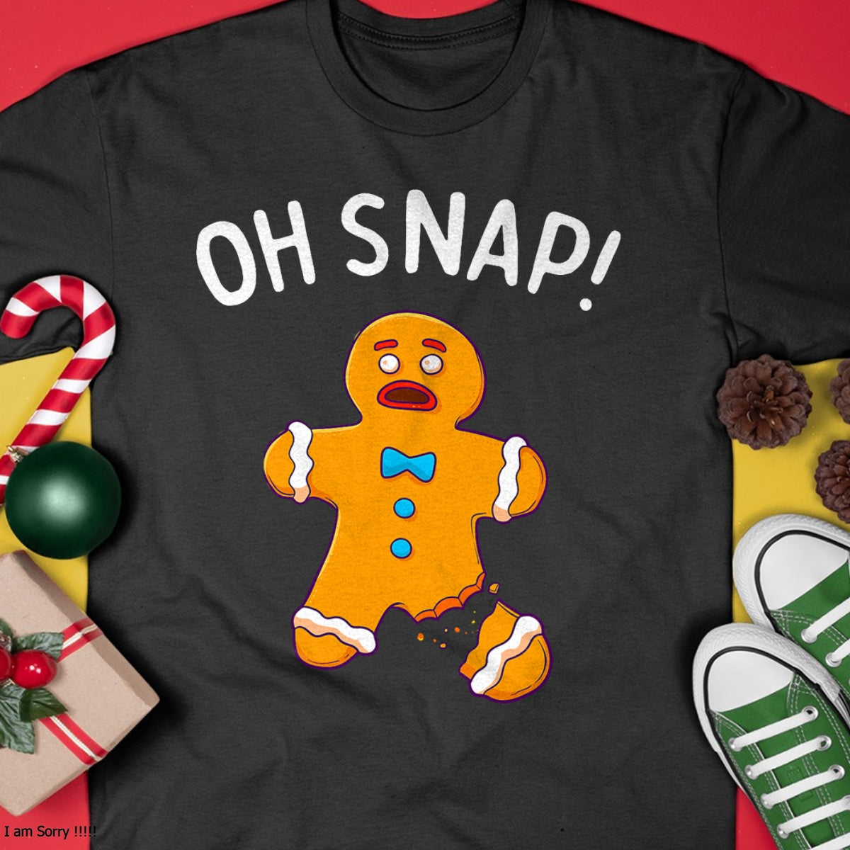 Christmas Shirts for Family, Funny christmas shirts, Christmas Unisex T-Shirt/Hoodie/Sweatshirt HLT00 - Gingerbread Man Oh Snap Christmas Funny Cookie Baking Gift Short Sleeve T-Shirt
