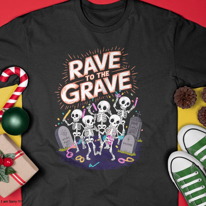 Hallowen Shirts for Family, Funny hallowen shirts, Hallowen Unisex T-Shirt/Hoodie/Sweatshirt HLT00 - Rave to the Grave Halloween Rave Spooky Rave Tank Top