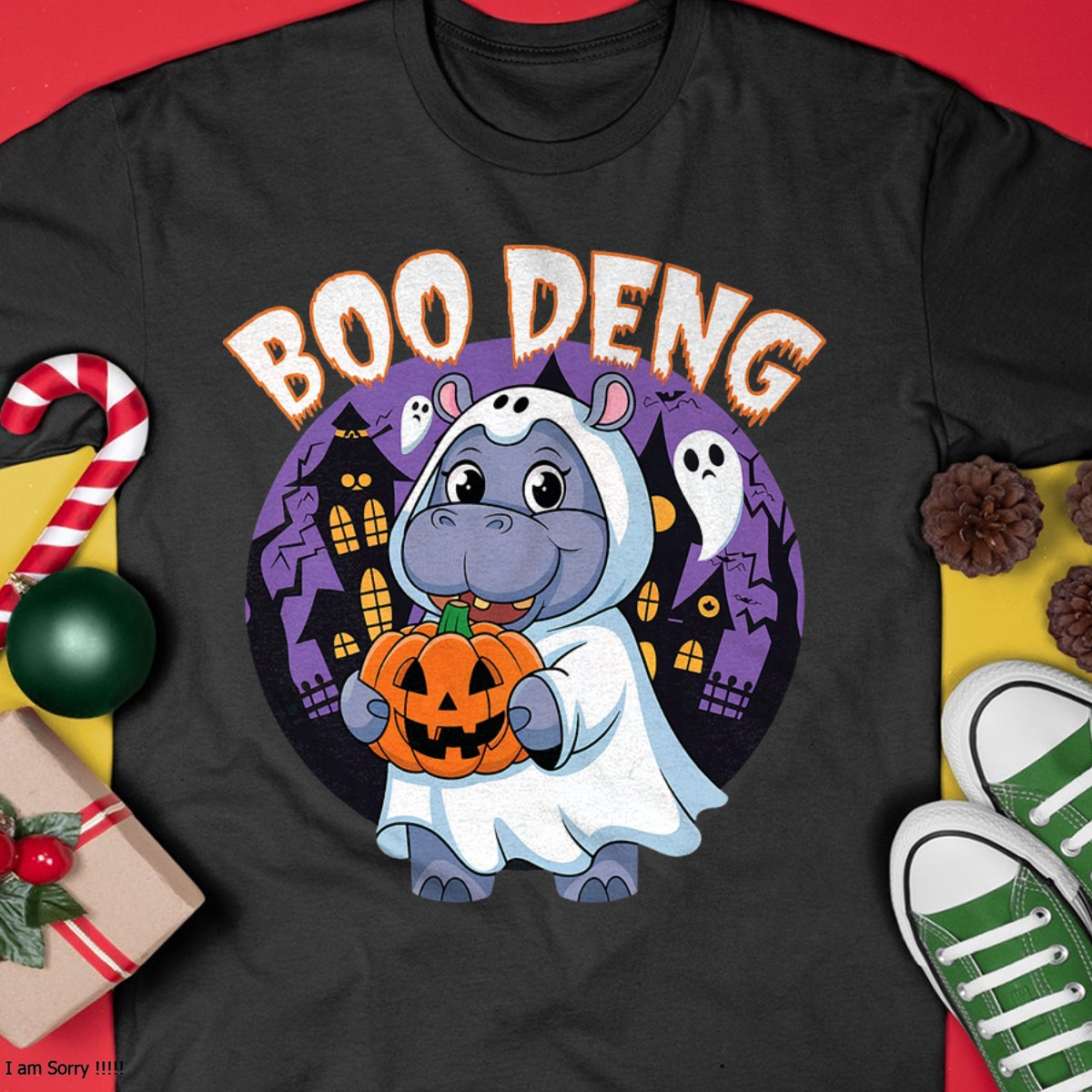 Hallowen Shirts for Family, Funny hallowen shirts, Hallowen Unisex T-Shirt/Hoodie/Sweatshirt HLT00 - Moo Deng Baby Hippo Boo Deng Long for Halloween Moo Deng T-Shirt