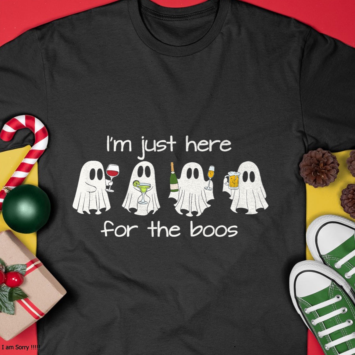 Hallowen Shirts for Family, Funny hallowen shirts, Hallowen Unisex T-Shirt/Hoodie/Sweatshirt HLT00 - I'm Just Here For The Boos Funny Halloween Ghost Mens Womens T-Shirt