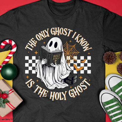 Hallowen Shirts for Family, Funny hallowen shirts, Hallowen Unisex T-Shirt/Hoodie/Sweatshirt HLT00 - The Only Ghost I Know Is The Holy Ghost Boo Bible Halloween Long Sleeve T-Shirt