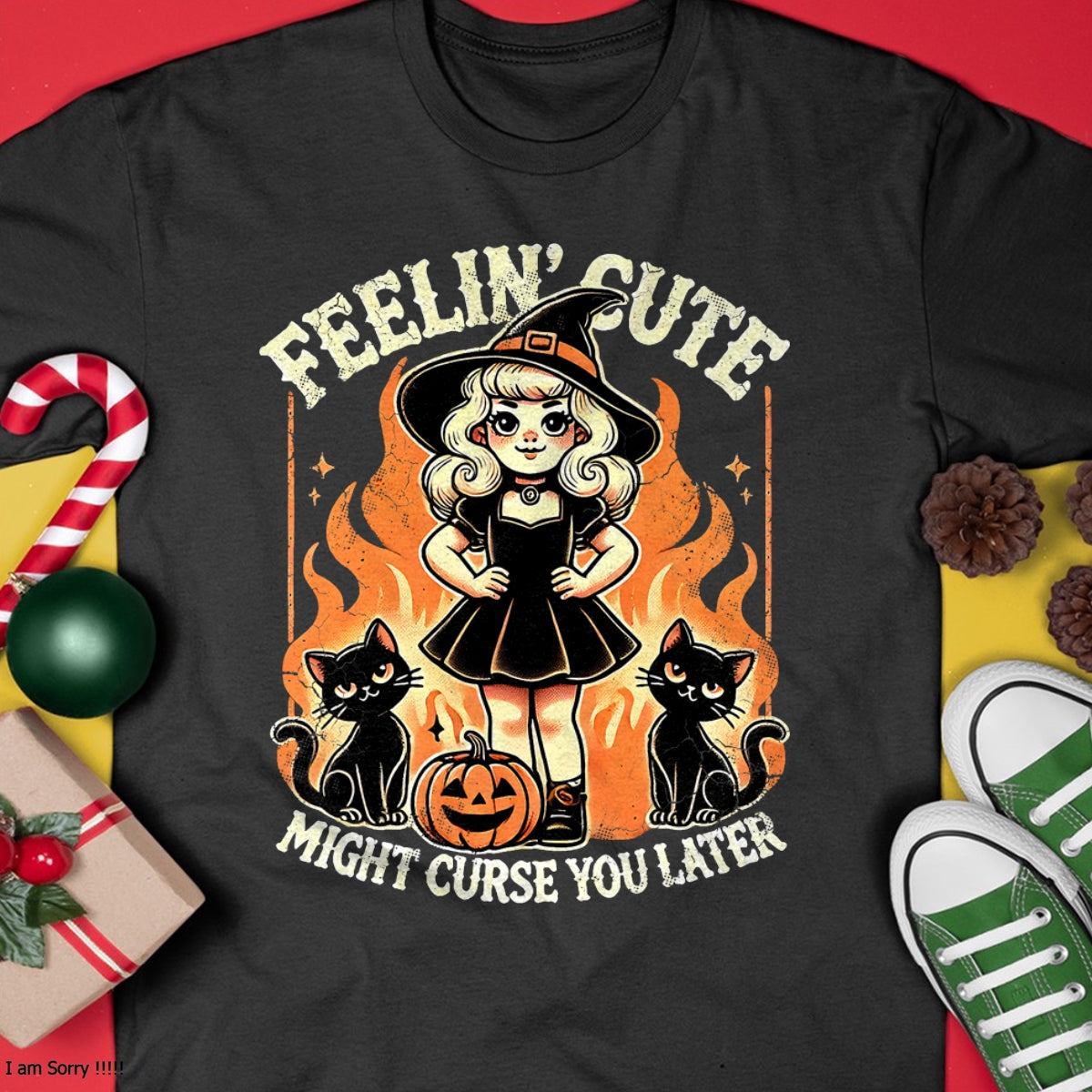 Hallowen Shirts for Family, Funny hallowen shirts, Hallowen Unisex T-Shirt/Hoodie/Sweatshirt HLT00 - Halloween Feelin' Cute Might Curse You Later T-Shirt