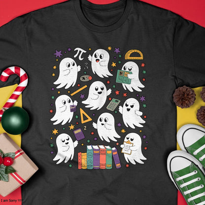 Hallowen Shirts for Family, Funny hallowen shirts, Hallowen Unisex T-Shirt/Hoodie/Sweatshirt HLT00 - Halloween Math Teacher Ghost Math Teacher Spooky Halloween T-Shirt