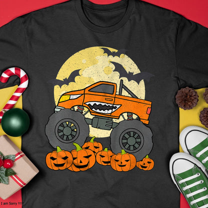 Hallowen Shirts for Family, Funny hallowen shirts, Hallowen Unisex T-Shirt/Hoodie/Sweatshirt HLT00 - Kids Monster Truck Halloween Jack O Lantern Moon Pumpkin Toddler T-Shirt