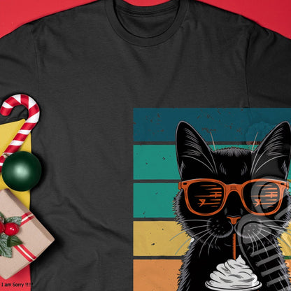 Hallowen Shirts for Family, Funny hallowen shirts, Hallowen Unisex T-Shirt/Hoodie/Sweatshirt HLT00 - Black Cat Hipster Trick or Treat Funny Halloween Black Cat T-Shirt
