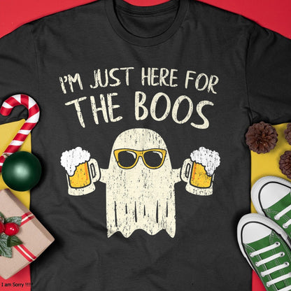 Hallowen Shirts for Family, Funny hallowen shirts, Hallowen Unisex T-Shirt/Hoodie/Sweatshirt HLT00 - Im Just Here for the Boos Funny Gift Halloween Ghost T-Shirt