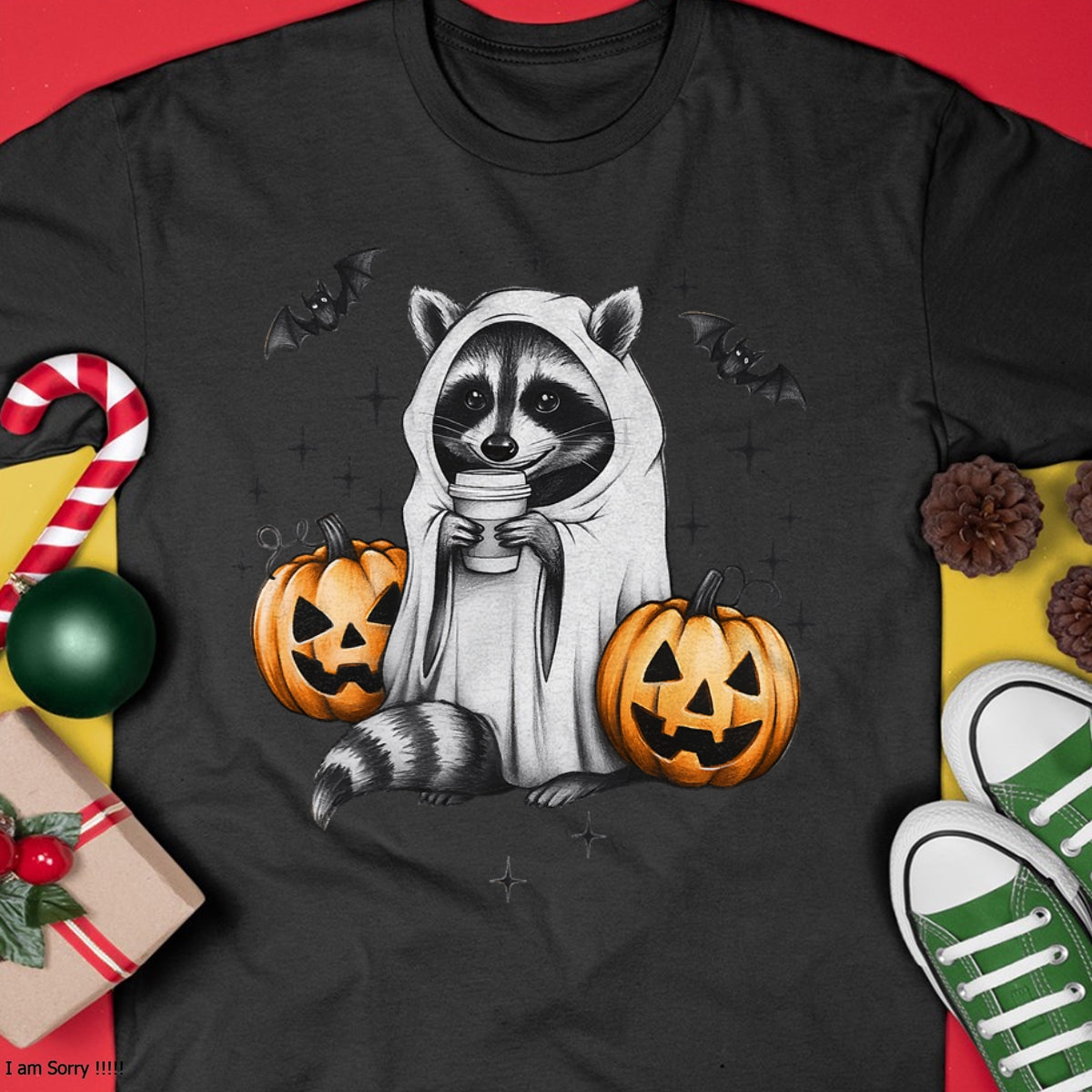 Hallowen Shirts for Family, Funny hallowen shirts, Hallowen Unisex T-Shirt/Hoodie/Sweatshirt HLT00 - Cute Ghost Raccoon Pumpkin Halloween Raccoon T-Shirt