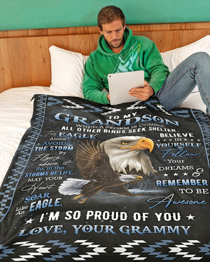 Special Gift For Your Grandson Blanket - From Grammy (SKUB07-45)