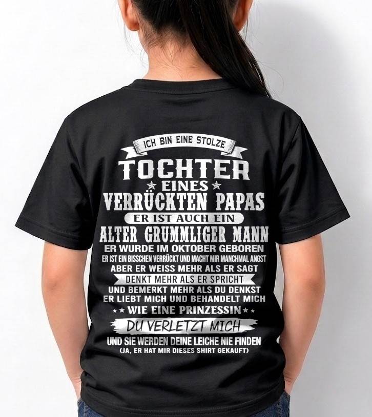 OKTOBER / TOCHTER EINES VERRÜCKTEN PAPAS SHIRT - GESCHENK VOM PAPA - TLEE10 (SKU2606-230-10)