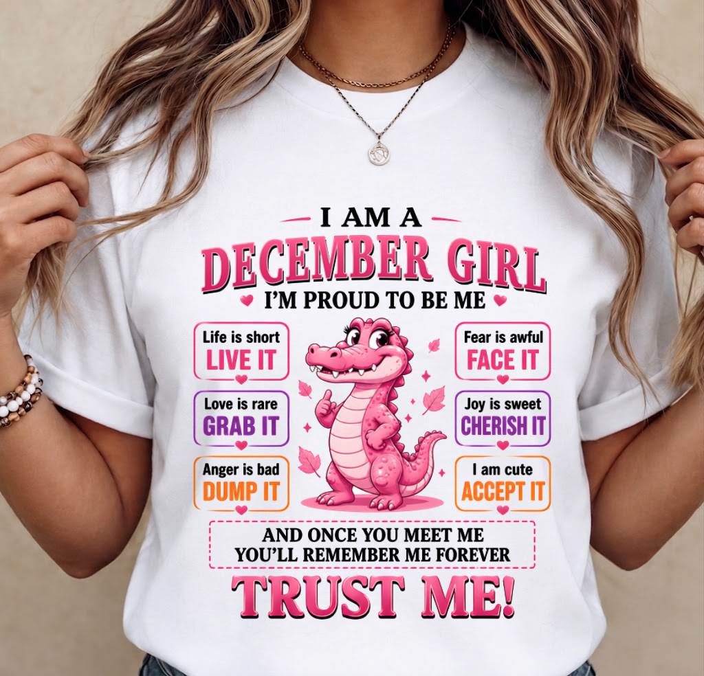 DECEMBER GIRL CUTE ALLIGATOR TEE - FOR WOMEN - TLEE12 (SKU2607-236-12)