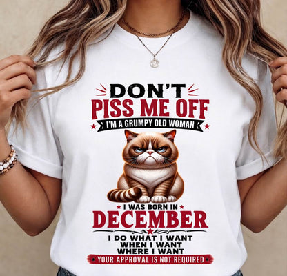 DECEMBER – ZERO PATIENCE FUNNY CAT - FOR WOMEN - TLEE12 (SKU2608-291-12)