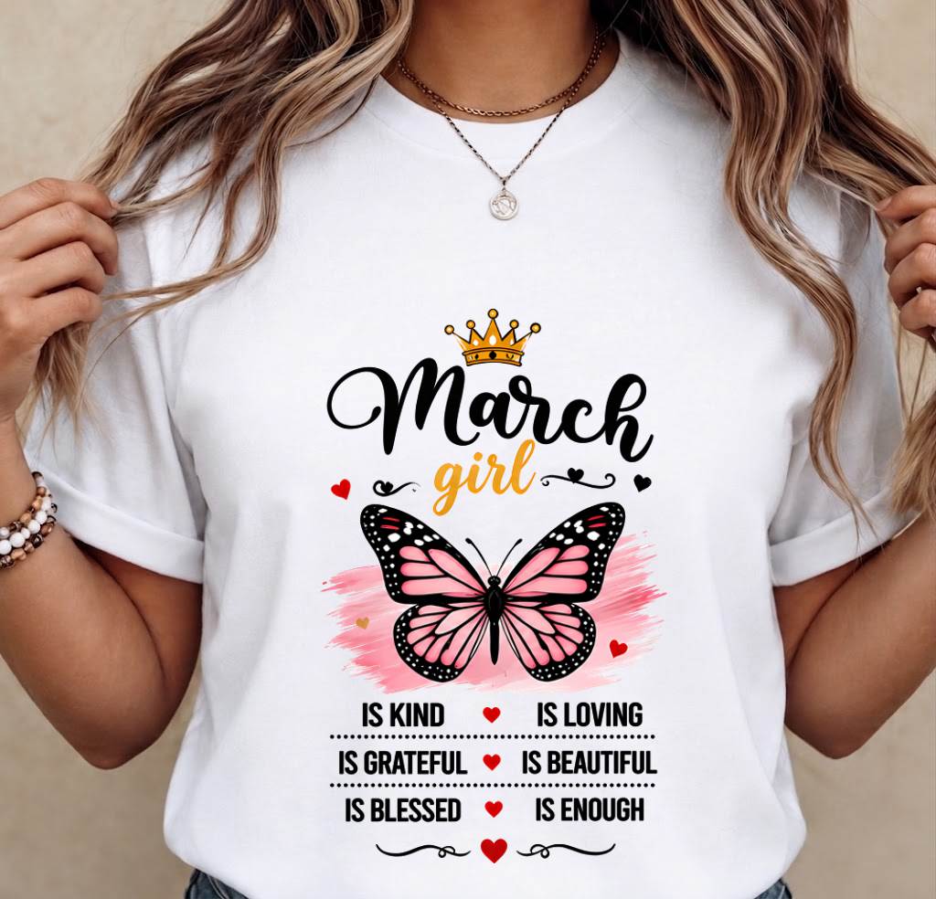 MARCH GIRL BUTTERFLY SHIRT - FOR WOMEN - TLEE03 (SKU2608-593-03)