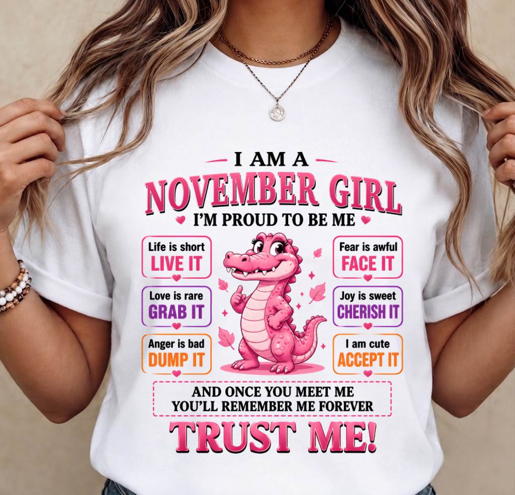NOVEMBER GIRL CUTE ALLIGATOR TEE - FOR WOMEN - TLEE11 (SKU2607-236-11)