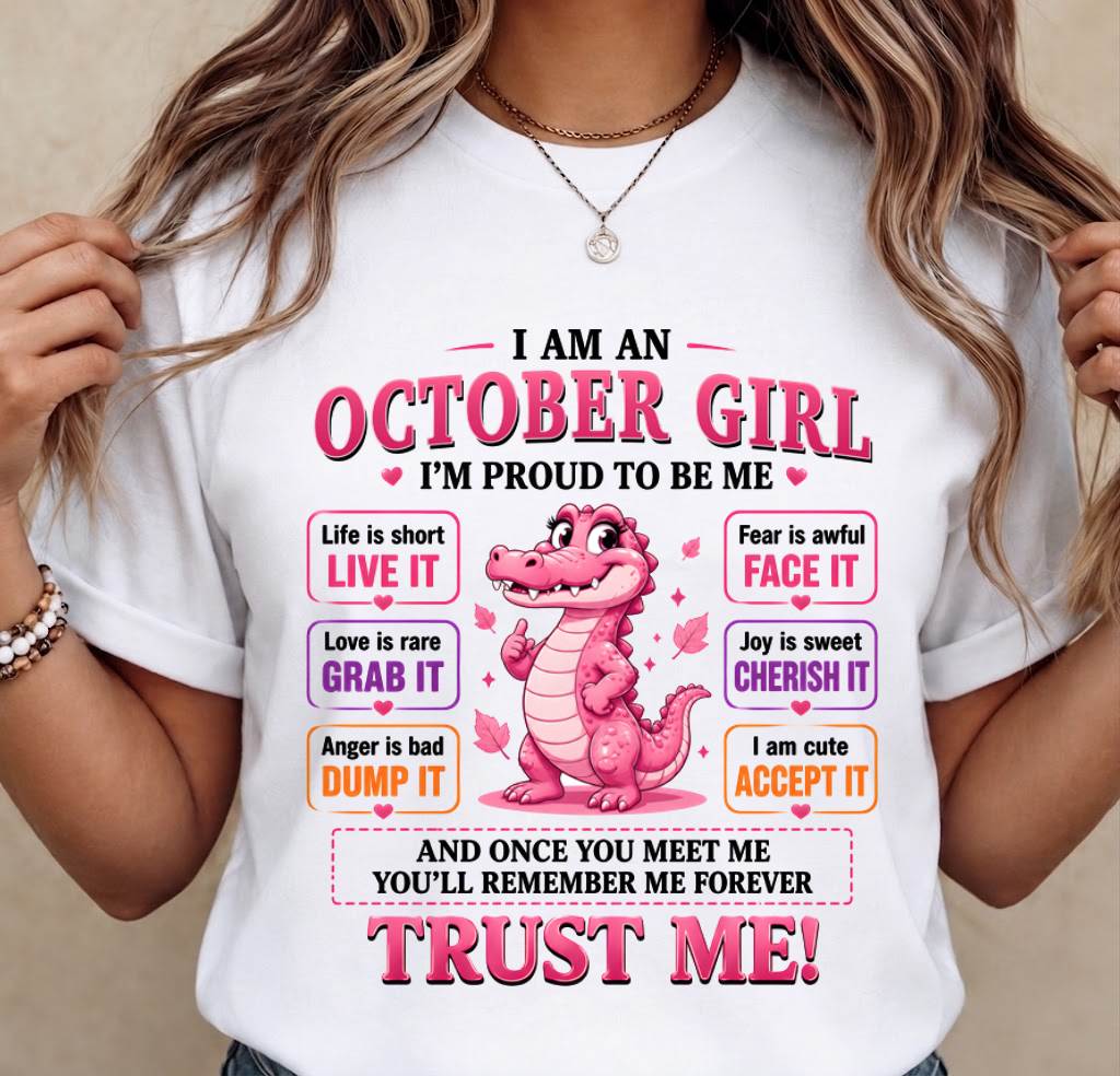 OCTOBER GIRL CUTE ALLIGATOR TEE - FOR WOMEN - TLEE10 (SKU2607-236-10)
