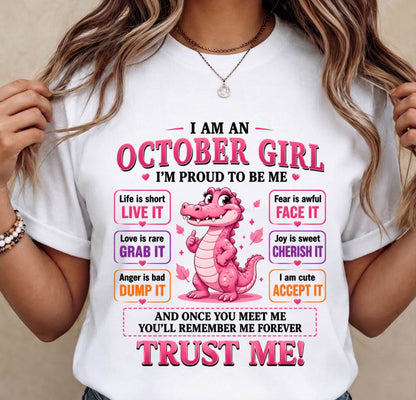 OCTOBER GIRL CUTE ALLIGATOR TEE - FOR WOMEN - TLEE10 (SKU2607-236-10)