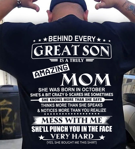 OCTOBER - BEHIND EVERY GREAT SON IS A TRULY AMAZING MOM - FROM MOM - TLEE10 (SKU10-37-10)