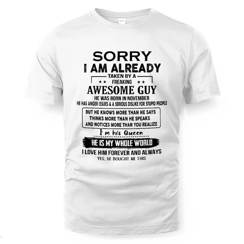 November - Awesome Boyfriend Born In November- Special gift for your Girlfriend - From Husband TLEE11 (SKUT08-11-11)