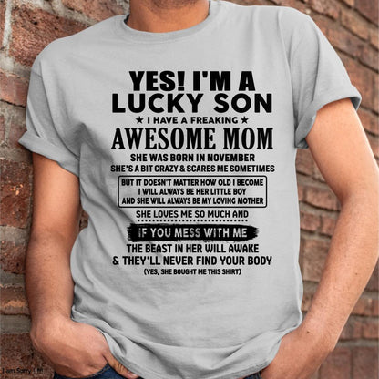 November - I am Lucky Son - Gift For Son From Mom - TLEE11 - (SKU-T1206LMS-11)