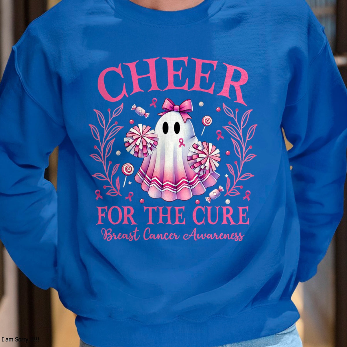Hallowen Shirts for Family, Funny hallowen shirts, Hallowen Unisex T-Shirt/Hoodie/Sweatshirt HLT00 - Cheer for the Cure Breast Cancer Awareness Halloween Ghost T-Shirt