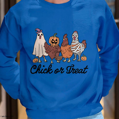 Hallowen Shirts for Family, Funny hallowen shirts, Hallowen Unisex T-Shirt/Hoodie/Sweatshirt HLT00 - Chick Or Treat Halloween Witch Spooky Chicken T-Shirt