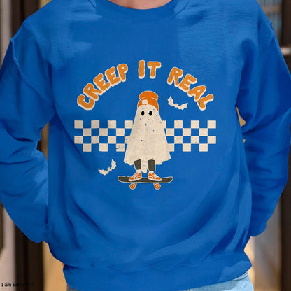 Hallowen Shirts for Family, Funny hallowen shirts, Hallowen Unisex T-Shirt/Hoodie/Sweatshirt HLT00 - Retro Halloween Creep it Real Vintage Ghost Halloween T-Shirt