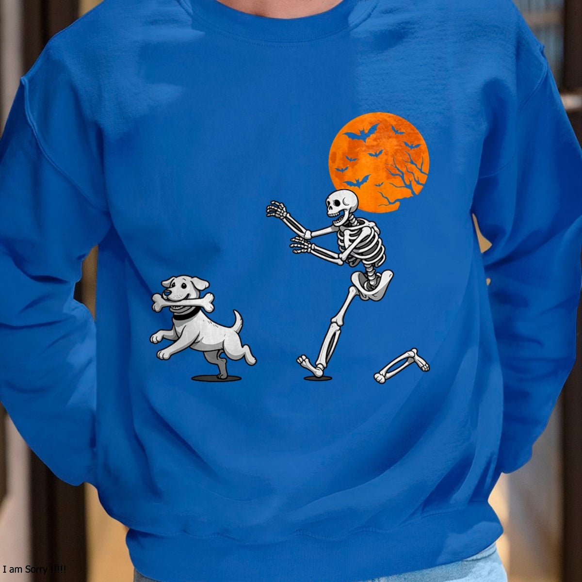 Hallowen Shirts for Family, Funny hallowen shirts, Hallowen Unisex T-Shirt/Hoodie/Sweatshirt HLT00 - Funny Spooky Humor Halloween Skeleton Chasing Dog T-Shirt