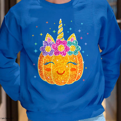 Hallowen Shirts for Family, Funny hallowen shirts, Hallowen Unisex T-Shirt/Hoodie/Sweatshirt HLT00 - Cute Unicorn Pumpkin Halloween Costume for Girl Kids Toddler T-Shirt
