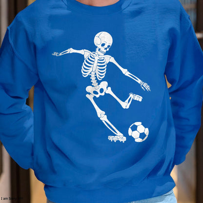 Hallowen Shirts for Family, Funny hallowen shirts, Hallowen Unisex T-Shirt/Hoodie/Sweatshirt HLT00 - Soccer Skeleton Halloween Men Boys Soccer Player Halloween T-Shirt