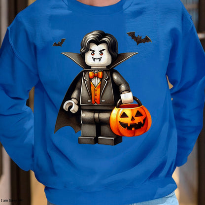 Hallowen Shirts for Family, Funny hallowen shirts, Hallowen Unisex T-Shirt/Hoodie/Sweatshirt HLT00 - Halloween Master Builder Vampire Kids Building Blocks Bricks T-Shirt