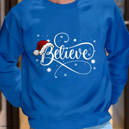 Christmas Shirts for Family, Funny christmas shirts, Christmas Unisex T-Shirt/Hoodie/Sweatshirt HLT00 - Christmas - Believe Santa Claus Believe Christmas Kids T-Shirt