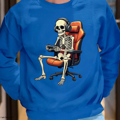 Hallowen Shirts for Family, Funny hallowen shirts, Hallowen Unisex T-Shirt/Hoodie/Sweatshirt HLT00 - Halloween Skeleton Gamer Video Gaming Boys Girls Men Women T-Shirt