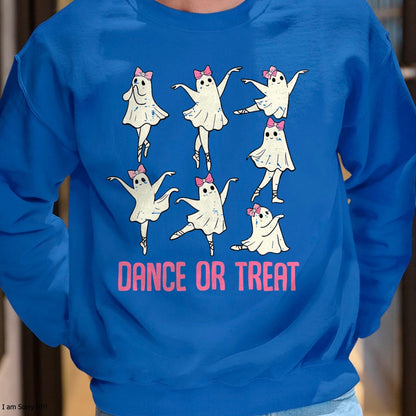 Hallowen Shirts for Family, Funny hallowen shirts, Hallowen Unisex T-Shirt/Hoodie/Sweatshirt HLT00 - Dance Or Treat Shirt Halloween Funny Ghost Ballet Dance T-Shirt