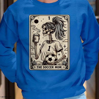 Hallowen Shirts for Family, Funny hallowen shirts, Hallowen Unisex T-Shirt/Hoodie/Sweatshirt HLT00 - Soccer Mom Tarot Card, Vintage Halloween Soccer Mama Sweatshirt