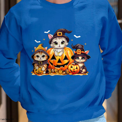 Hallowen Shirts for Family, Funny hallowen shirts, Hallowen Unisex T-Shirt/Hoodie/Sweatshirt HLT00 - Halloween Cat Shirt For Women Girls Pumpkin Spooky Season T-Shirt