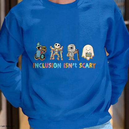 Hallowen Shirts for Family, Funny hallowen shirts, Hallowen Unisex T-Shirt/Hoodie/Sweatshirt HLT00 - Inclusion Isn't Scary Slp Halloween Sped Teacher T-Shirt