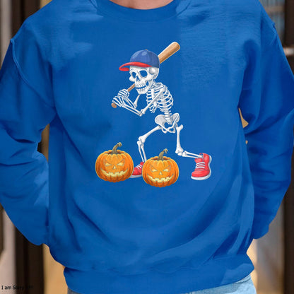 Hallowen Shirts for Family, Funny hallowen shirts, Hallowen Unisex T-Shirt/Hoodie/Sweatshirt HLT00 - Baseball Skeleton Halloween Funny Baseball Halloween Boys T-Shirt
