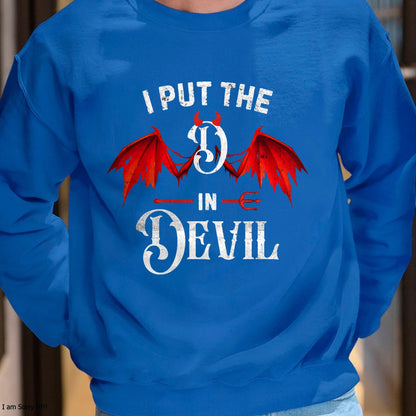 Hallowen Shirts for Family, Funny hallowen shirts, Hallowen Unisex T-Shirt/Hoodie/Sweatshirt HLT00 - I Put D in Devil Matching Couple Funny Halloween T-Shirt