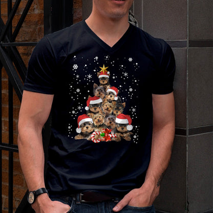 Christmas Shirts for Family, Funny christmas shirts, Christmas Unisex T-Shirt/Hoodie/Sweatshirt HLT00 - Yorkie Dogs Tree Christmas Sweater Xmas Pet Animal Dog Lover T-Shirt