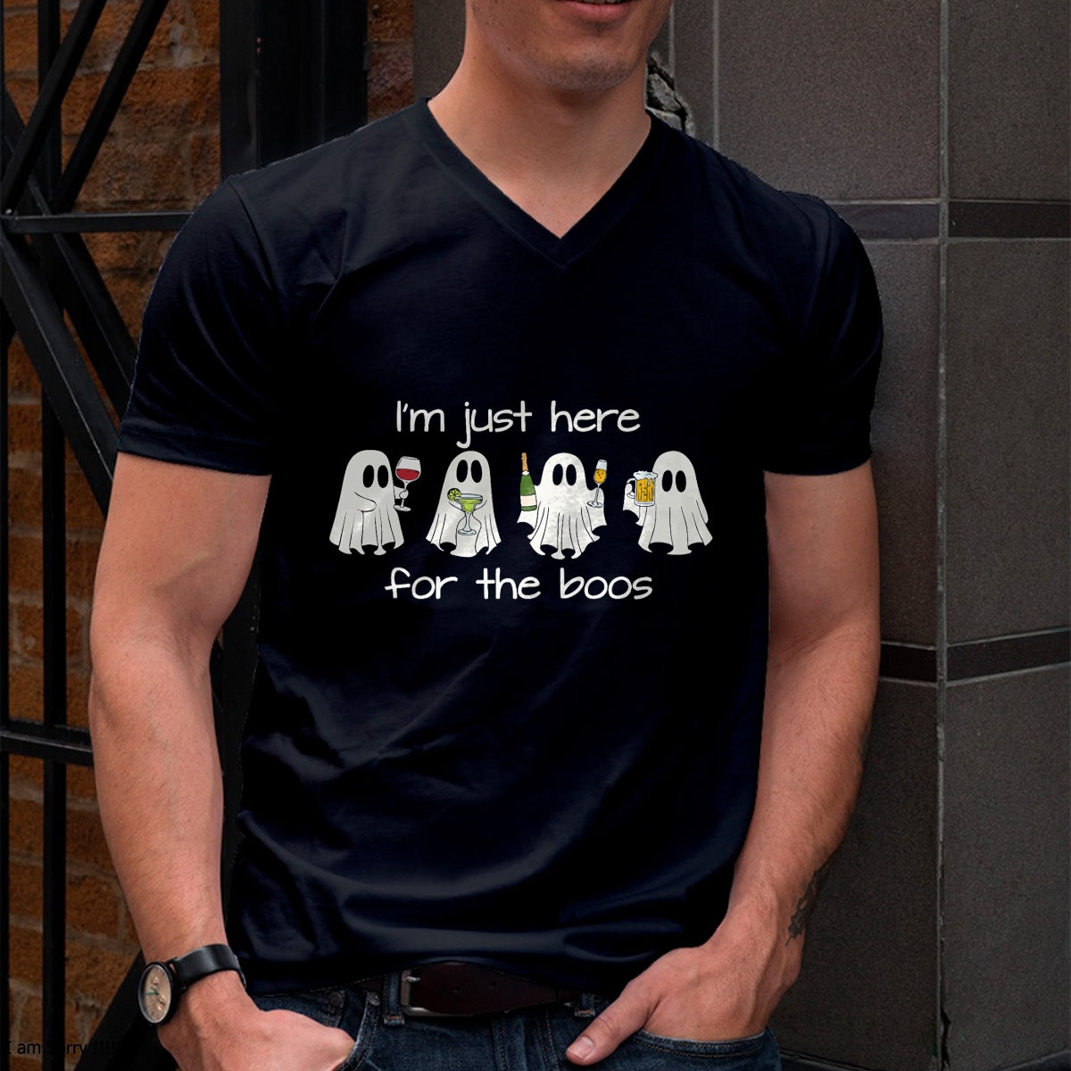 Hallowen Shirts for Family, Funny hallowen shirts, Hallowen Unisex T-Shirt/Hoodie/Sweatshirt HLT00 - I'm Just Here For The Boos Funny Halloween Ghost Mens Womens T-Shirt
