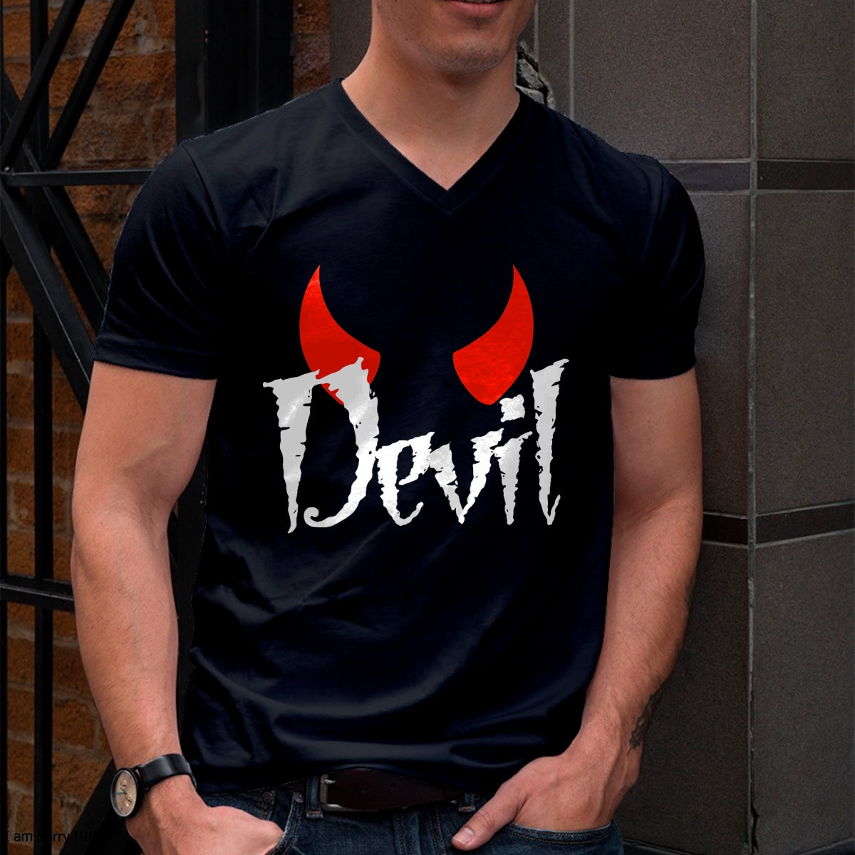 Hallowen Shirts for Family, Funny hallowen shirts, Hallowen Unisex T-Shirt/Hoodie/Sweatshirt HLT00 - Devil Halloween Matching Couple Girlfriend T-Shirt