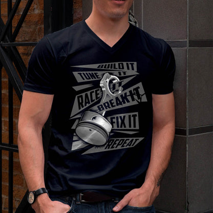 Funny Build It Tune It Race It Break It Fix It Repeat T-Shirt - Gift For Mechanic - TLEE (SKUM08-D05)